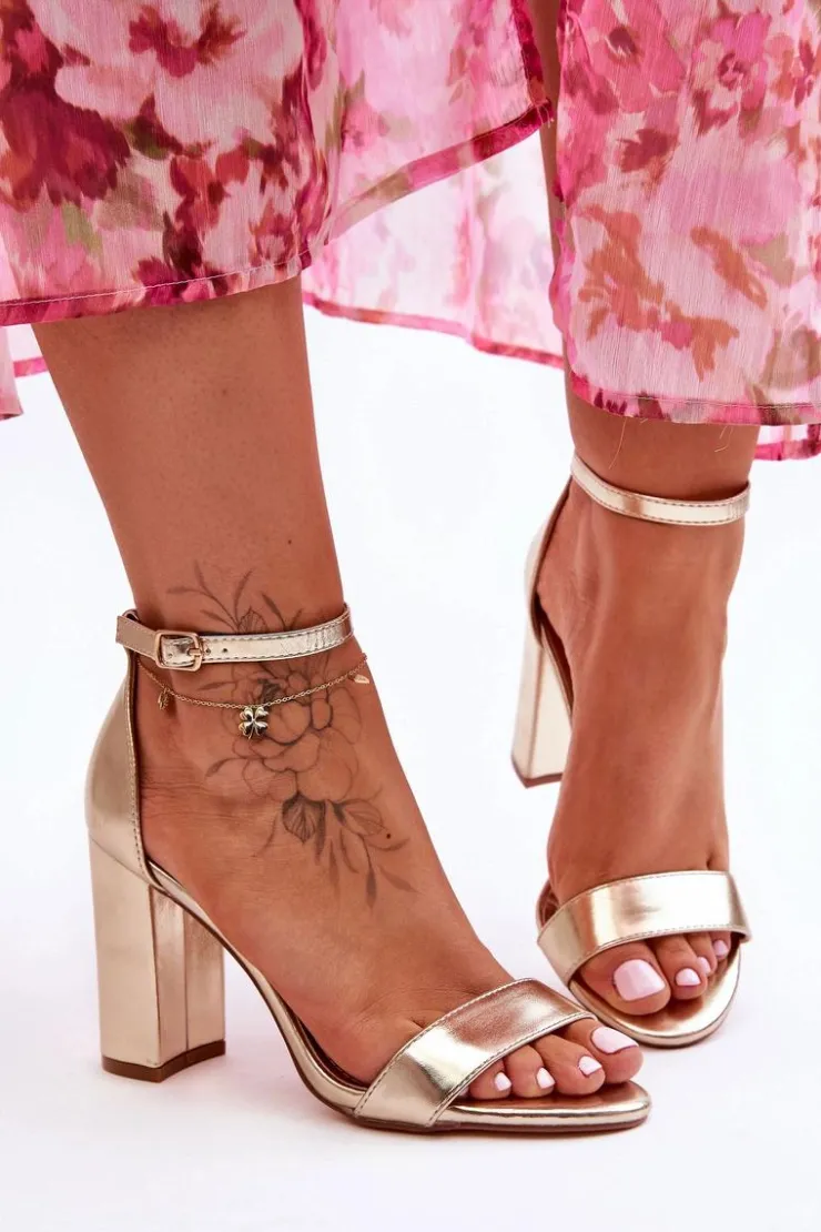 Boto Sandały Na Obcasie*Sandały Na Obcasie Złote Individual