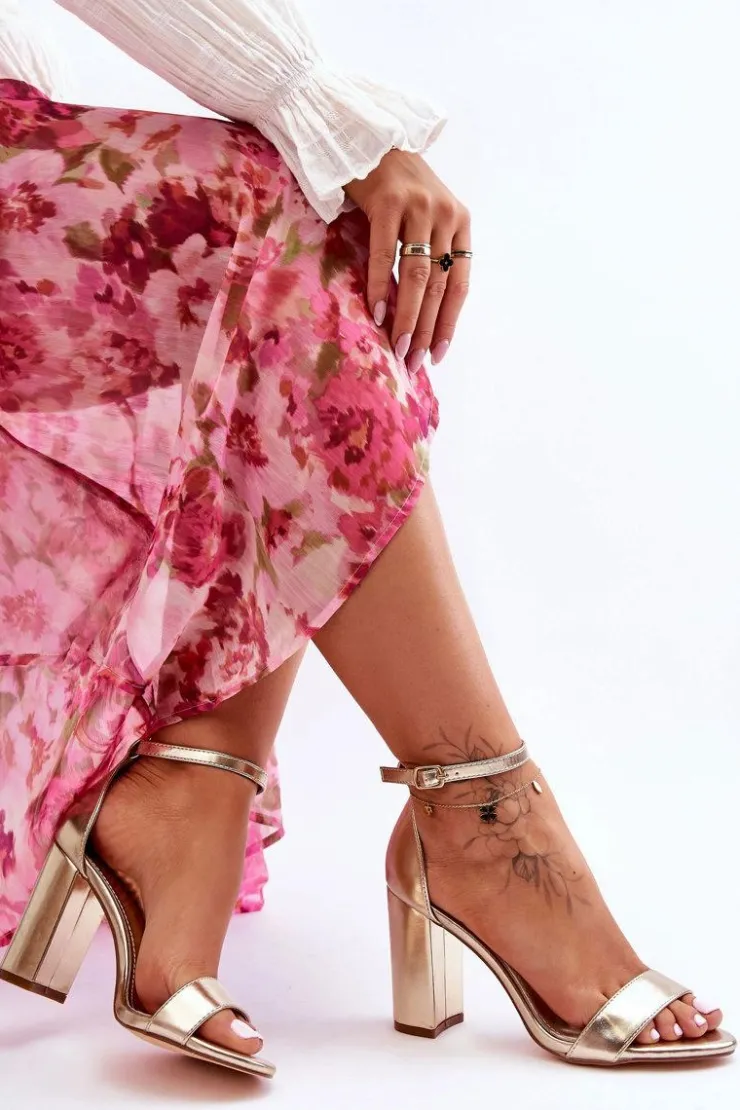 Boto Sandały Na Obcasie*Sandały Na Obcasie Złote Individual