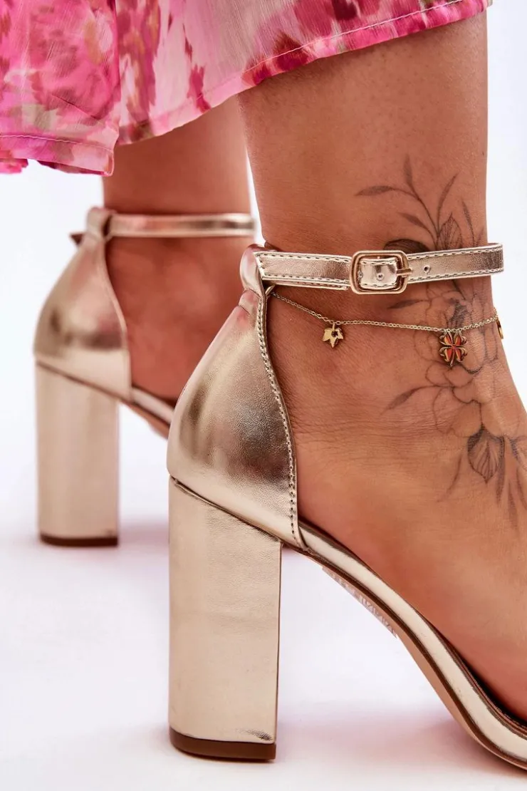 Boto Sandały Na Obcasie*Sandały Na Obcasie Złote Individual