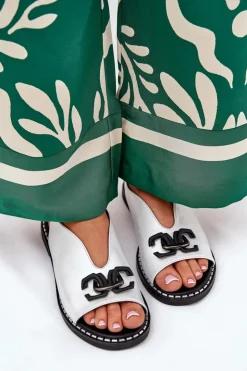 Clearance Boto Sandały Na Płaskim Obcasie Z Ozdobą Eko Skóra Srebrne Tillireta Srebrny