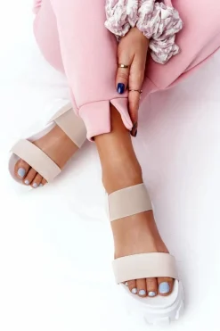 Boto Sandały Gumowe|Sandały Płaskie*Sandały Na Platformie Beżowe Vagabond