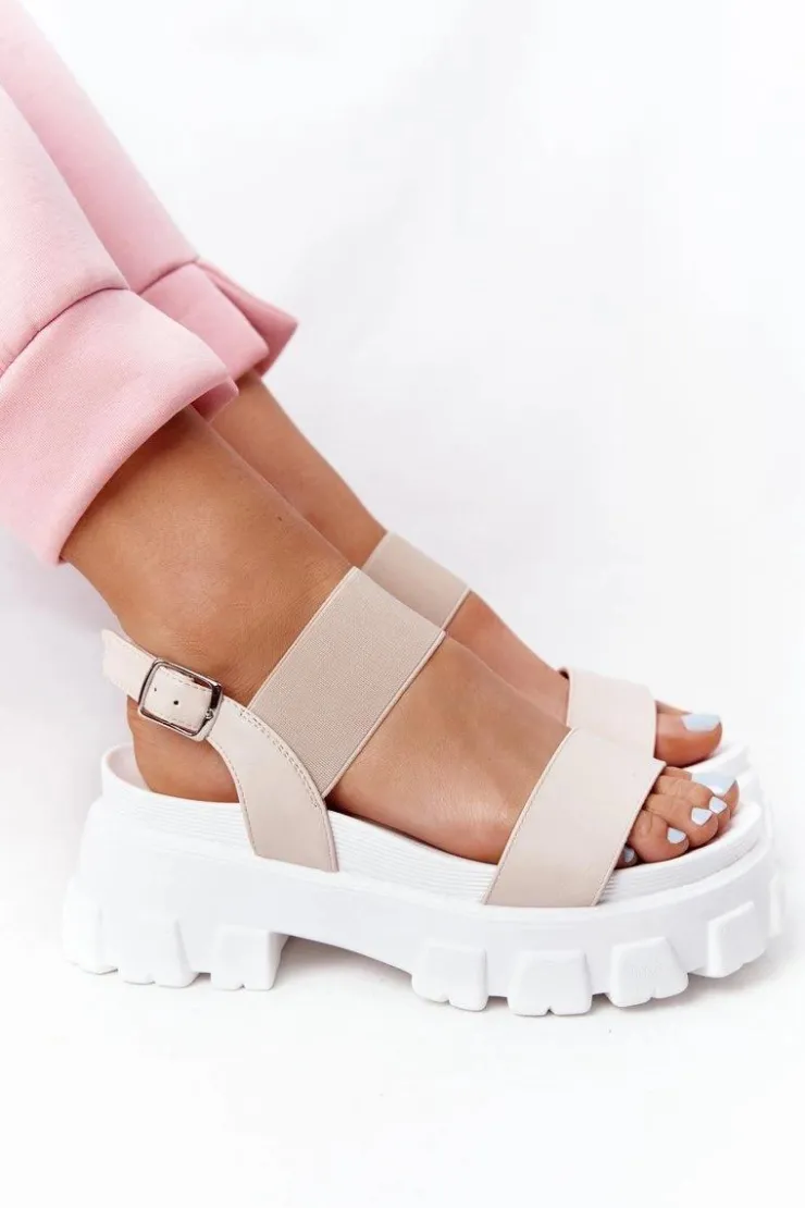 Boto Sandały Gumowe|Sandały Płaskie*Sandały Na Platformie Beżowe Vagabond