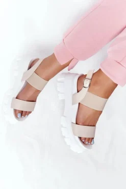 Boto Sandały Gumowe|Sandały Płaskie*Sandały Na Platformie Beżowe Vagabond