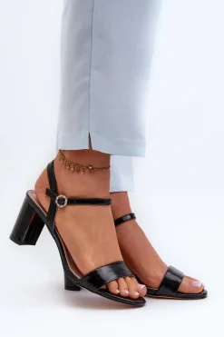 Evento Sandały Na Słupku|Sandały Na Obcasie*Sandały Na Słupku Czarne Glindra Czarny