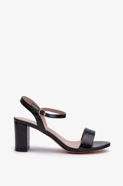 Evento Sandały Na Słupku|Sandały Na Obcasie*Sandały Na Słupku Czarne Glindra Czarny