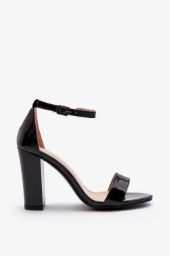 Damskie Boto Sandały Na Słupku Czarne Thakko