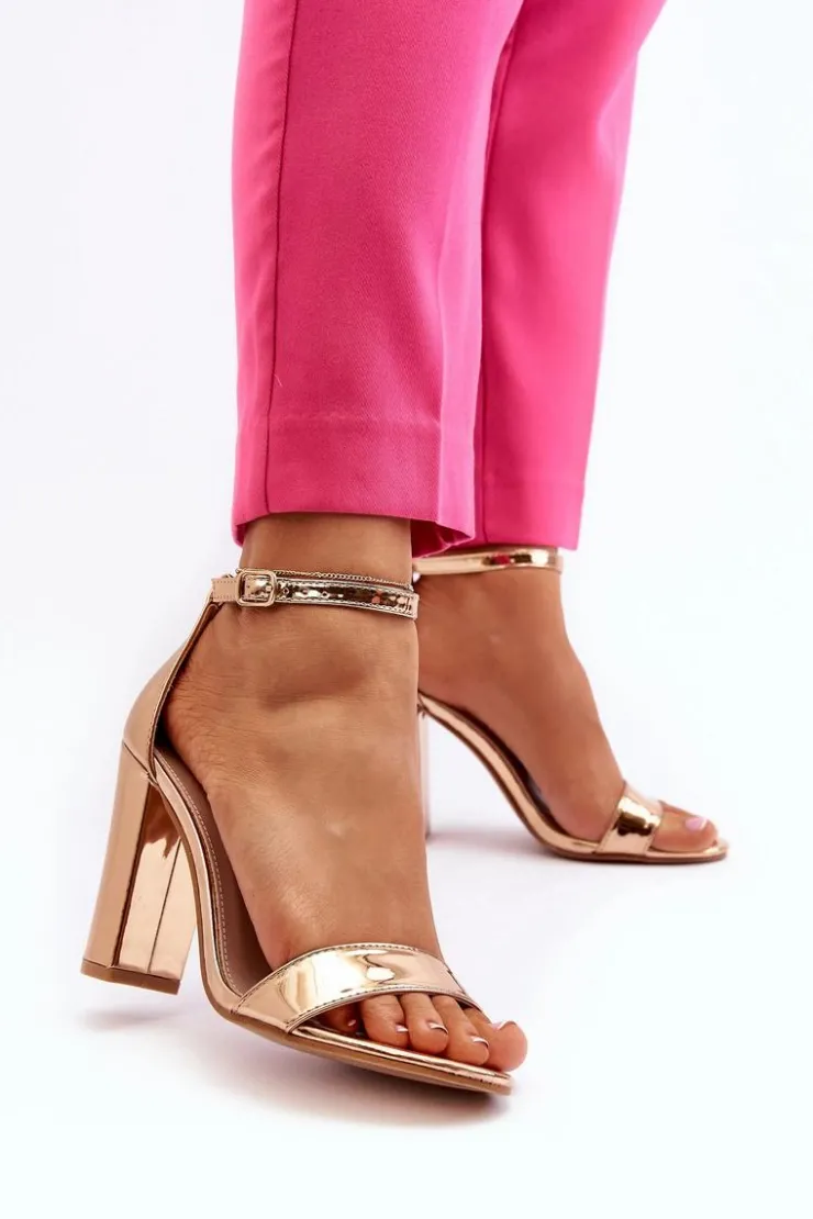 Boto Sandały Na Obcasie*Sandały Na Słupku Różowe Złoto Thakko