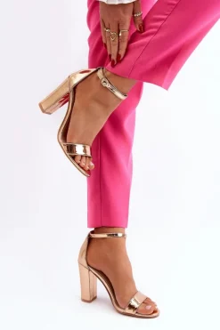 Boto Sandały Na Obcasie*Sandały Na Słupku Różowe Złoto Thakko