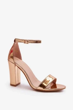 Boto Sandały Na Obcasie*Sandały Na Słupku Różowe Złoto Thakko
