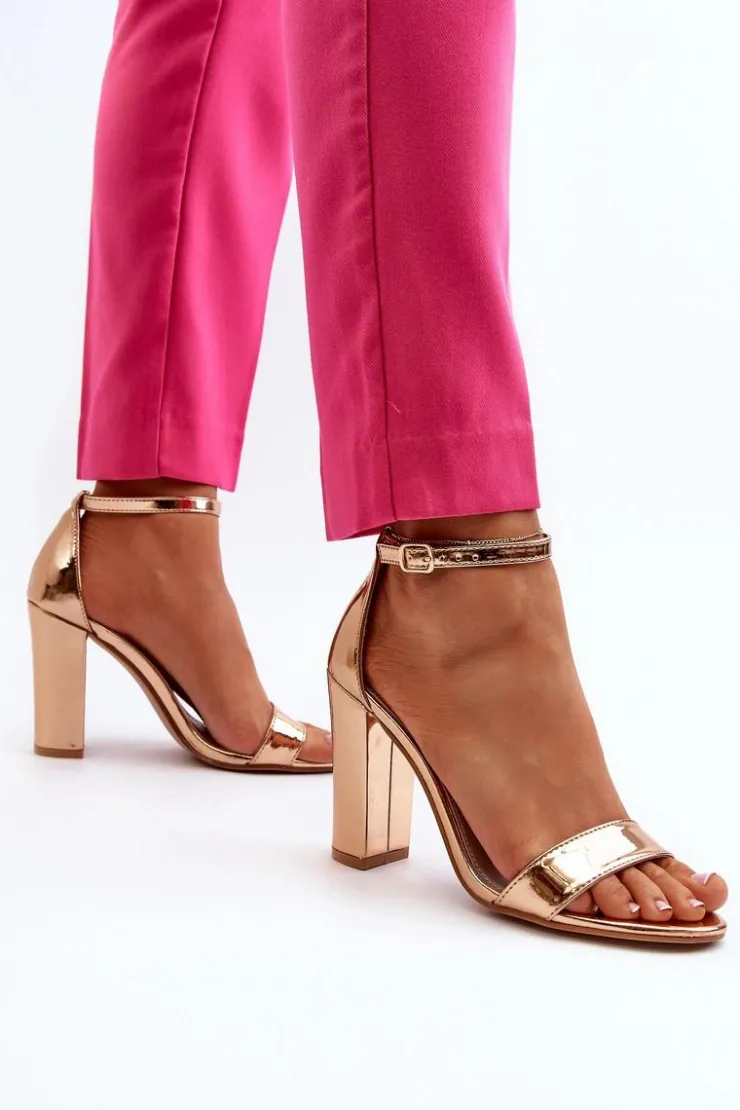 Boto Sandały Na Obcasie*Sandały Na Słupku Różowe Złoto Thakko