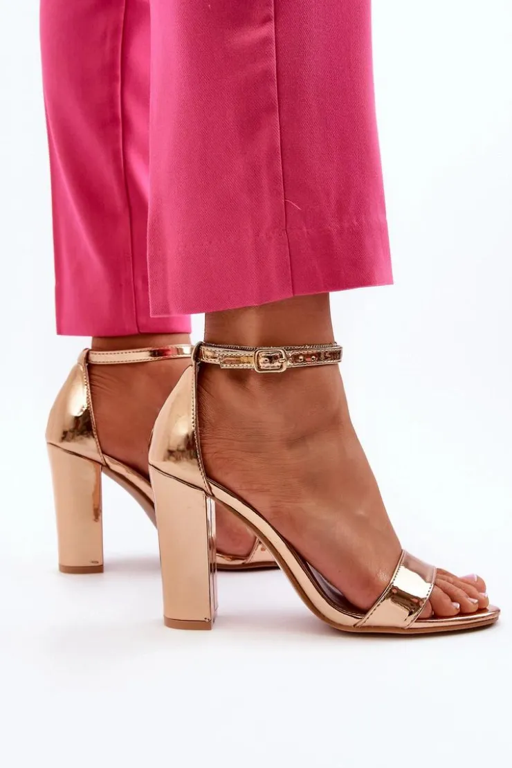 Boto Sandały Na Obcasie*Sandały Na Słupku Różowe Złoto Thakko