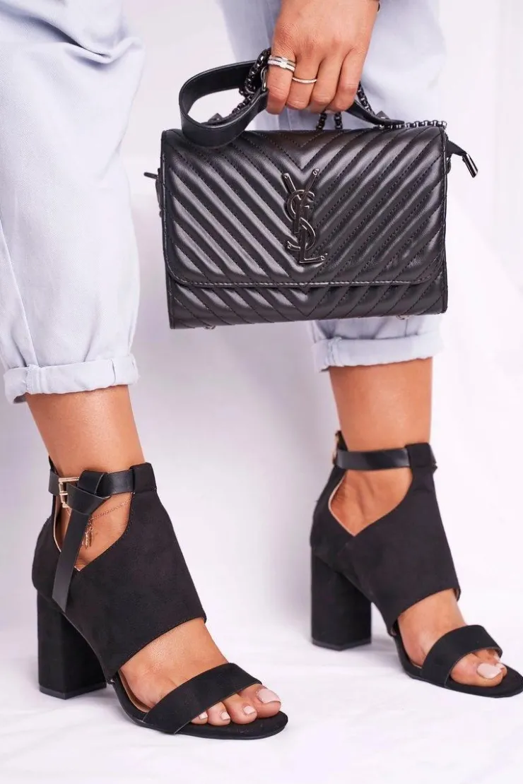 Damskie Buty damskie Vinceza Sandały Na Słupku Z Cholewką Vinceza 20-17054 Czarne