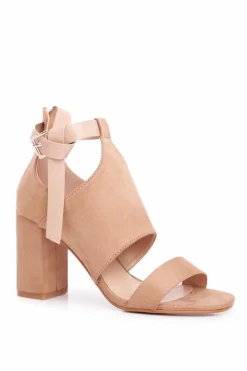 Damskie Buty damskie Vinceza Sandały Na Słupku Z Cholewką Vinceza 20-17054 Beżowe