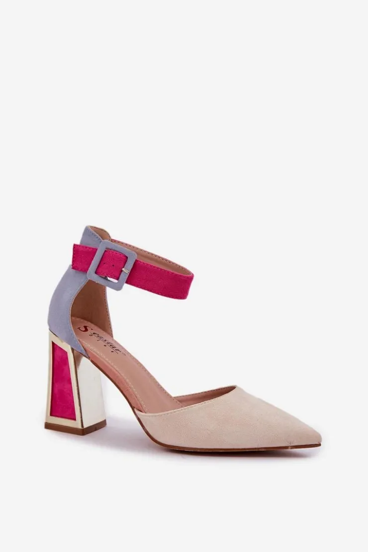 Hot Boto Sandały Na Słupku Ze Szpiczastymi Noskami Jasnobeżowe Gekkaria