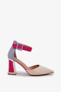 Hot Boto Sandały Na Słupku Ze Szpiczastymi Noskami Jasnobeżowe Gekkaria