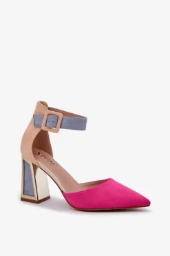 Boto Sandały Na Słupku|Sandały Na Obcasie*Sandały Na Słupku Ze Szpiczastymi Noskami Fuksja Gekkaria Różowy