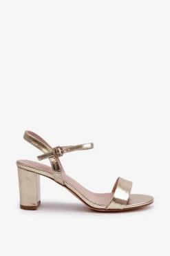 Online Evento Sandały Na Słupku Złote Glindra