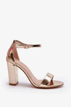 Damskie Boto Sandały Na Słupku Złote Thakko