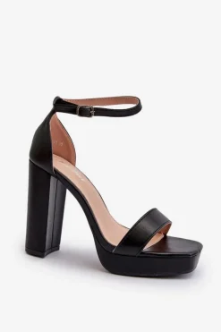 Boto Sandały Na Obcasie*Sandały Na Wysokim Obcasie Słupku Czarne Trewenna