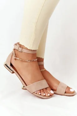 Damskie Buty damskie Vinceza Sandały Na Złotym Obcasie Vinceza 21-17119 Beżowe