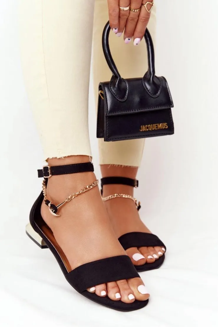 Sale Buty damskie Vinceza Sandały Na Złotym Obcasie Vinceza 21-17119 Czarne