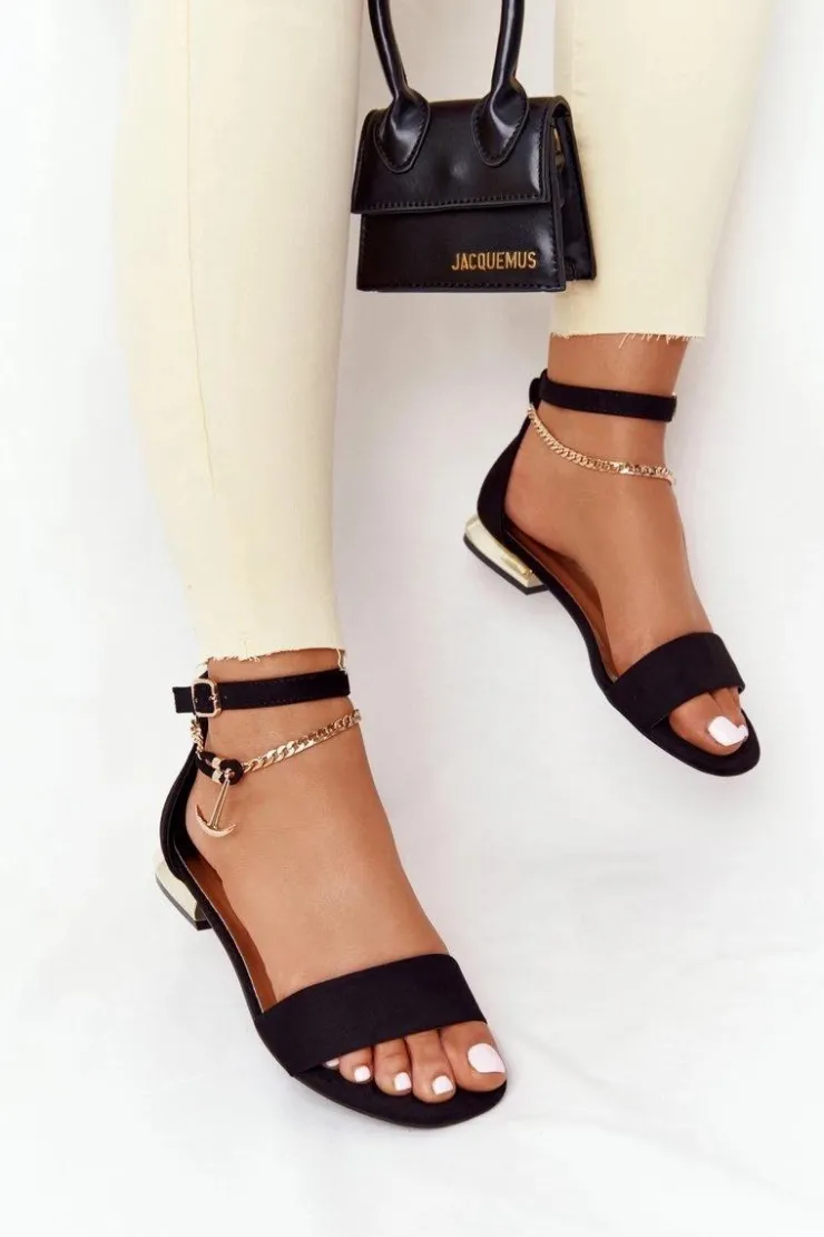 Sale Buty damskie Vinceza Sandały Na Złotym Obcasie Vinceza 21-17119 Czarne