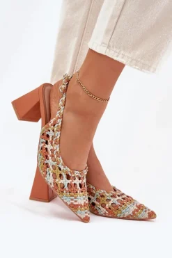 Boto Sandały Na Słupku|Sandały Na Obcasie*Sandały Z Plecionką Na Słupku Multikolor Ebina Wielokolorowy