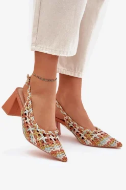 Boto Sandały Na Słupku|Sandały Na Obcasie*Sandały Z Plecionką Na Słupku Multikolor Ebina Wielokolorowy