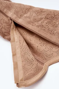 Clearance Damskie buty S.Barski S.Barski HY66-132 Kozaki Damskie Ażurowe Beżowe