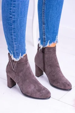 Damskie Buty Sergio Leone Sergio Leone Botki Na Słupku Coffe Zamsz Valentia