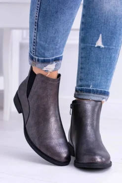 Discount Buty Sergio Leone Sergio Leone Ciemnoszare Botki Płaski Obcas Vuko