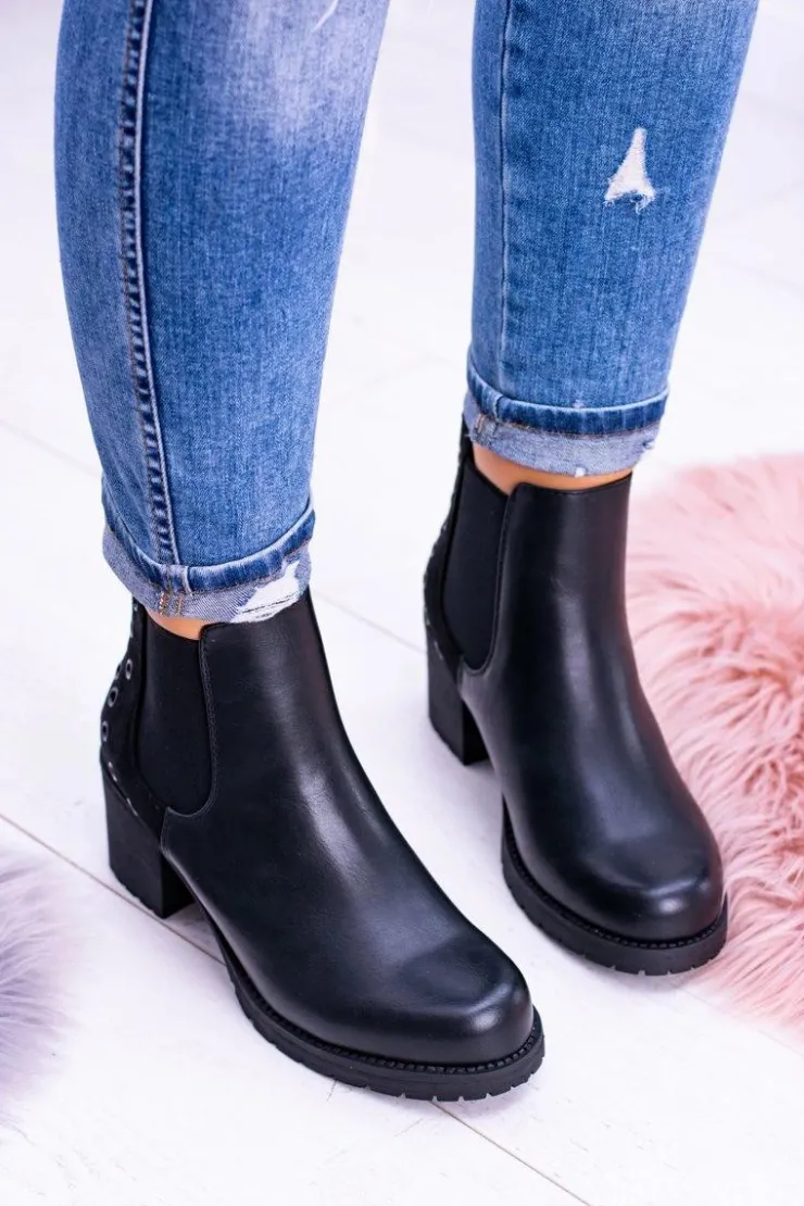 Best Buty Sergio Leone Sergio Leone Czarne Botki Na Słupku Megusto