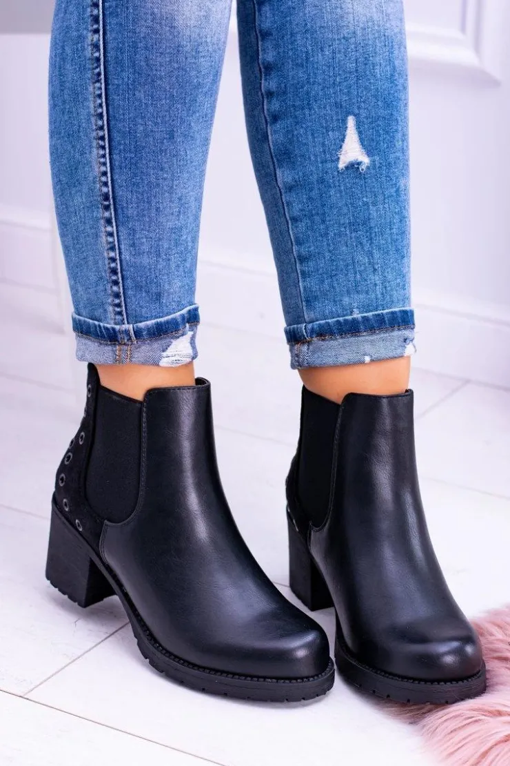 Best Buty Sergio Leone Sergio Leone Czarne Botki Na Słupku Megusto