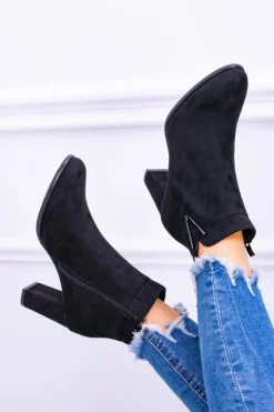 Buty Sergio Leone Botki Na Słupku|Brązowe I Beżowe Botki*Sergio Leone Czarne Botki Na Słupku Zamsz Valentia