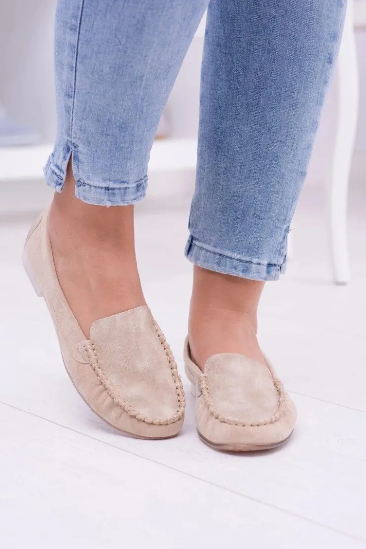 Damskie Buty Sergio Leone Sergio Leone Damskie Beżowe Mokasyny Winted