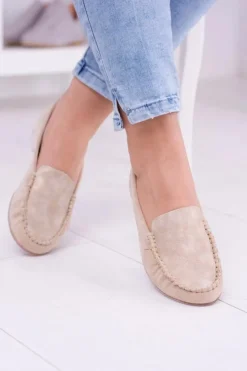 Damskie Buty Sergio Leone Sergio Leone Damskie Beżowe Mokasyny Winted