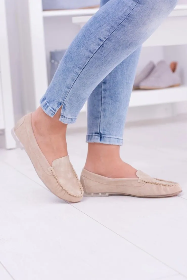 Damskie Buty Sergio Leone Sergio Leone Damskie Beżowe Mokasyny Winted