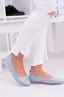 New Buty Sergio Leone Sergio Leone Damskie Niebieskie Balerinki Makalu
