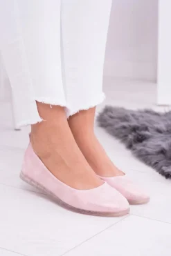 Damskie Buty Sergio Leone Sergio Leone Damskie Różowe Balerinki Makalu