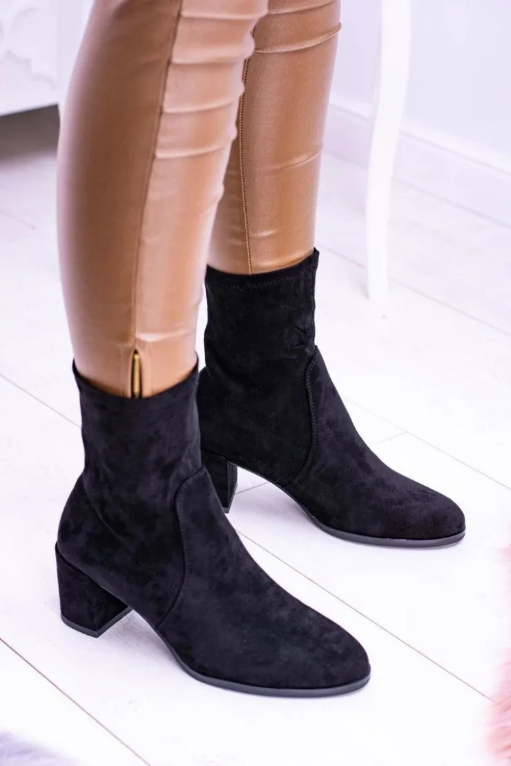 Buty Sergio Leone Botki Na Słupku|Czarne Botki*Sergio Leone Ocieplane Wsuwane Czarne Damskie Botki Picodi