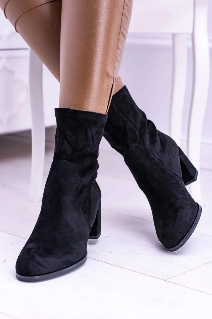 Buty Sergio Leone Botki Na Słupku|Czarne Botki*Sergio Leone Ocieplane Wsuwane Czarne Damskie Botki Picodi