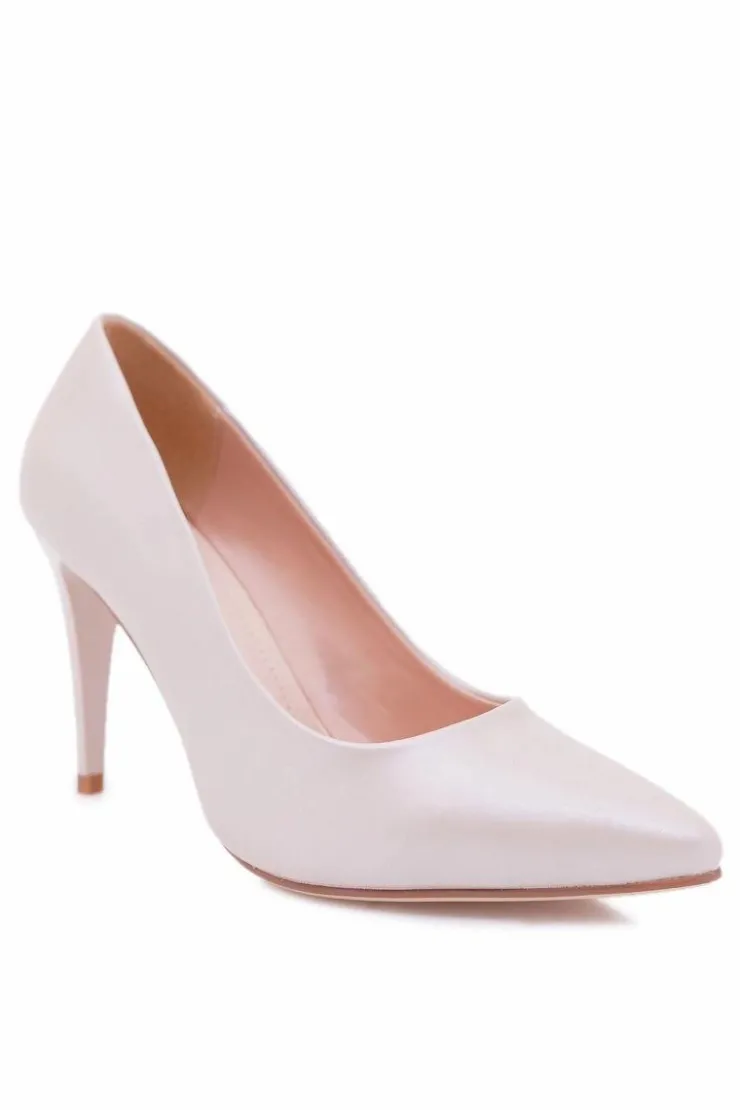 Damskie Buty Sergio Leone Sergio Leone Perłowe Czółenka Szpilki Nude Feliciana