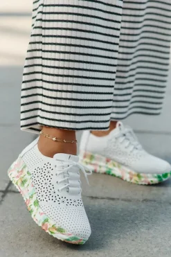 Damskie Artiker Skórzane Ażurowe Półbuty Damskie Na Koturnie 56C1532 Białe