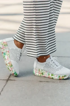 Damskie Artiker Skórzane Ażurowe Półbuty Damskie Na Koturnie 56C1532 Białe