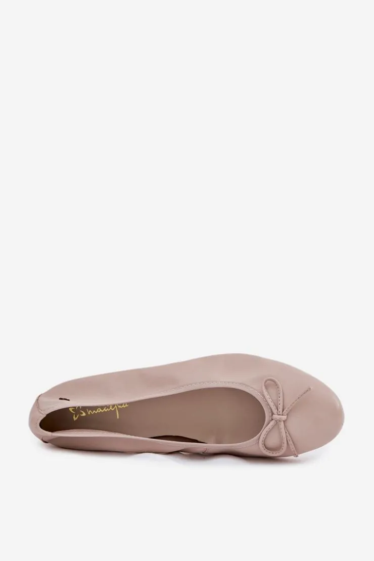 Maciejka Baleriny Skórzane|Baleriny Klasyczne*Skórzane Baleriny Damskie P6800-04 Beżowe Beżowy