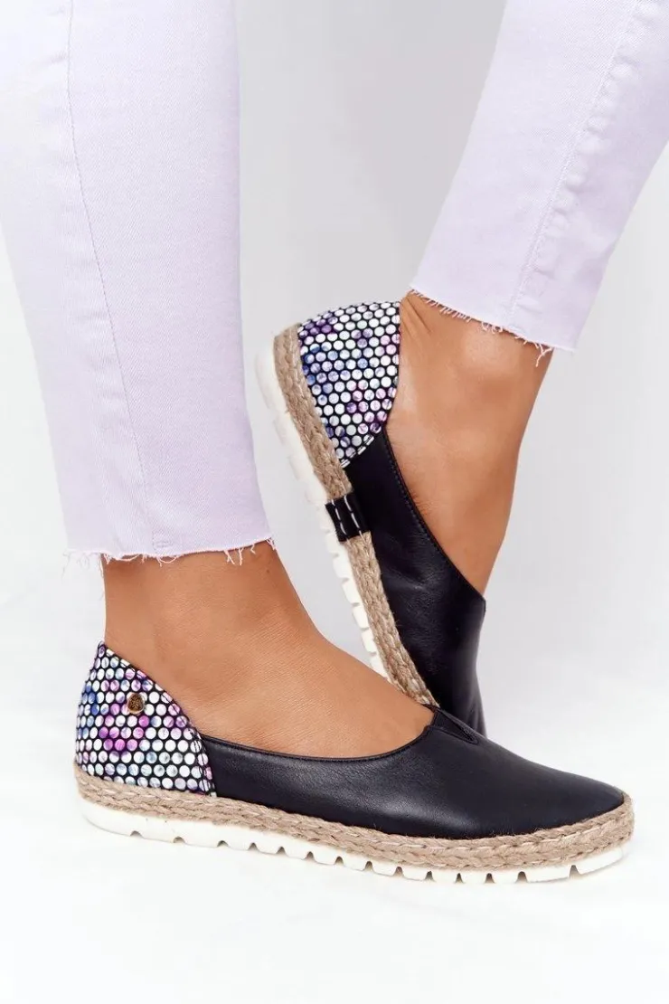 Online Maciejka Skórzane Baleriny 05056-01 Czarne