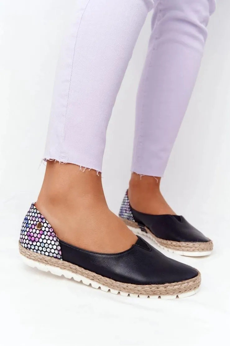 Online Maciejka Skórzane Baleriny 05056-01 Czarne