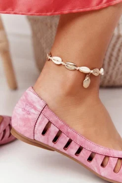 Sale Maciejka Skórzane Baleriny Czerwone 04506-28