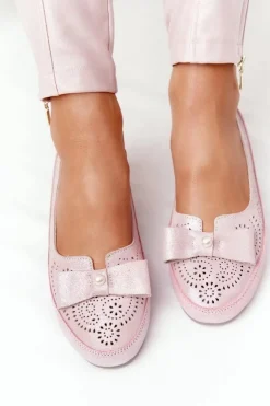 Sale Evento Skórzane Baleriny RIO FLORE Eco-Friendly Różowe
