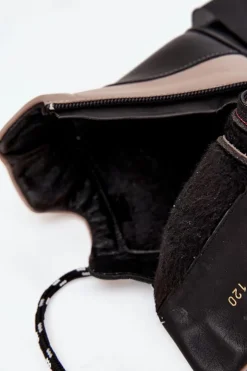 Online Artiker Skórzane Botki Damskie Na Platformie Ocieplane 55C0884 Beżowe